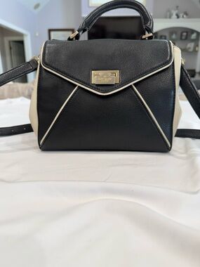 kate spade laurel Wesley place satchel two tone Pebbled Leather Crossbody.